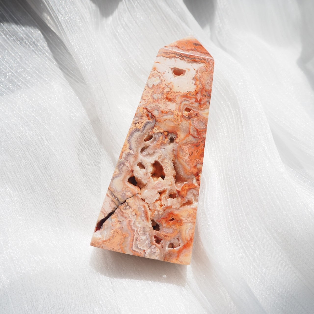 Pink Crazy Lace Obelisk - Angelina